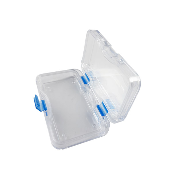 透明プラスチックフィルムケース大　青ストッパー100x60x20mm